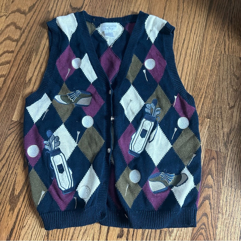 Christopher & Banks Blue and Purple Cardigan Sweater